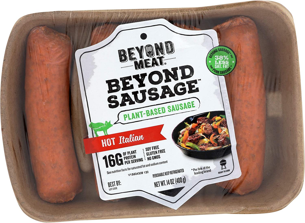 Beyond Meat NEW Beyond Sausage, Plant-based Links, Hot Italian (4/pkg) (Soy Free/Gluten Free/Non GMO) - Frozen (8 - 400g) (jit) - Pantree