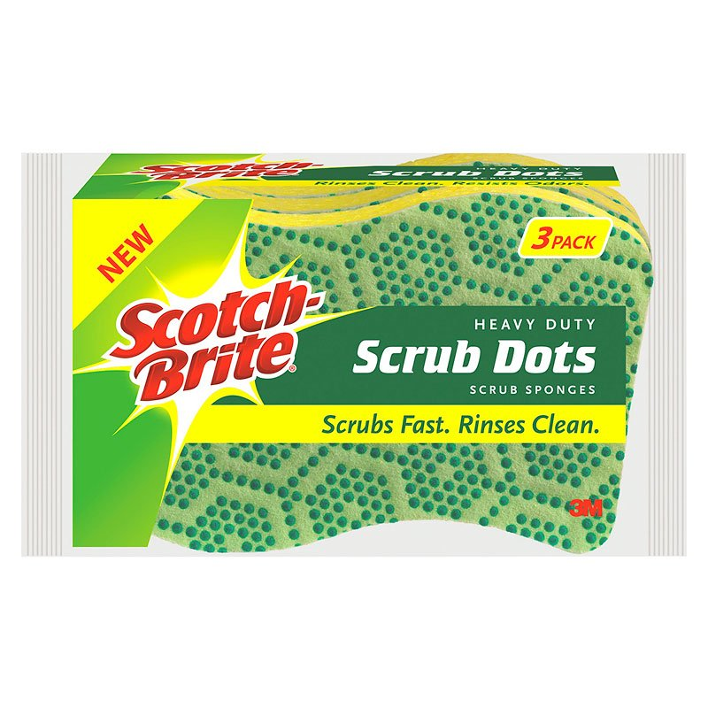 3M Scotch-Brite Heavy Duty Scrub Dots Scrub Sponges ( 12-3 ea) - Pantree