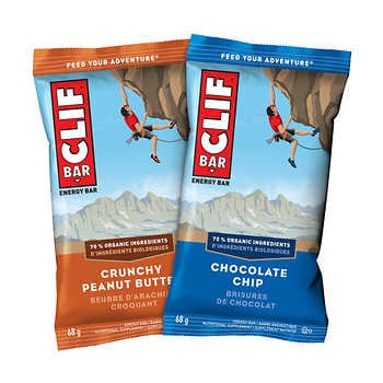 Clif Bar Energy Variety Pack (Kosher, 70 % Organic) (22 - 68 g (11 Chocolate Chip, 11 Crunchy Peanut Butter)) - Pantree