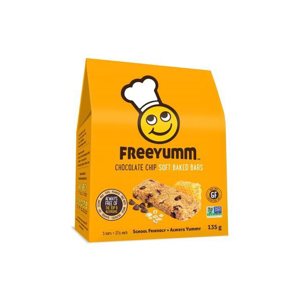 Freeyumm Chocolate Chip (top 9 allergens free/gluten free/NGM) (6-135 g (30 bars)) - Pantree