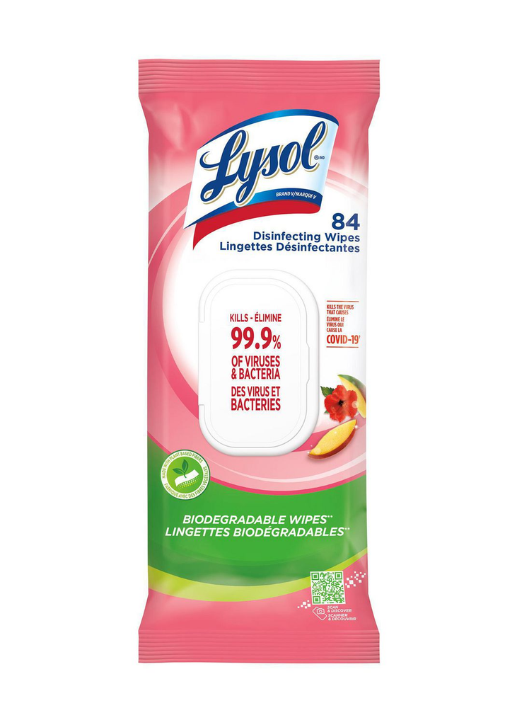 Lysol¨ Disinfecting Wipes Flat Pack, Mango & Hibiscus - 84 Count (4-84's) - Pantree