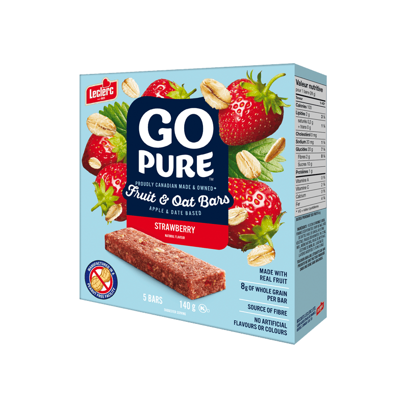 Leclerc GoPure Oat and Strawberry Cereal Bar ( 12-140 g) (jit) - Pantree