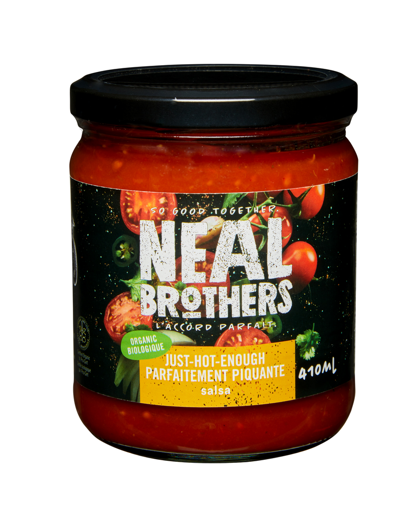 Neal Brothers Organic Salsa Just-Hot-Enough (Non-GMO, Vegan, Peanut Free) (12-410 mL) - Pantree