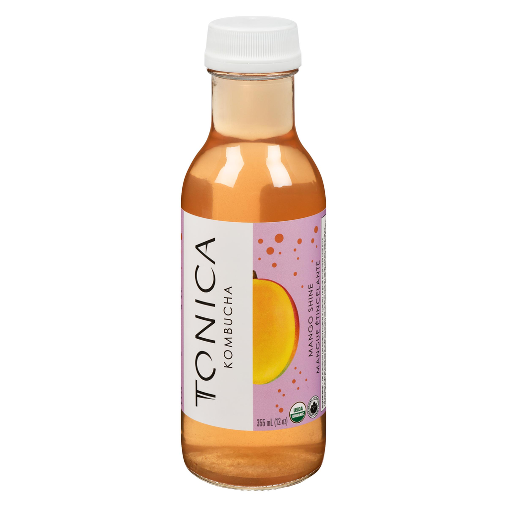 Tonica Raw Organic Mango Shine Kombucha (Refrigerated) (Toronto Company) (12 - 355 mL) - Pantree