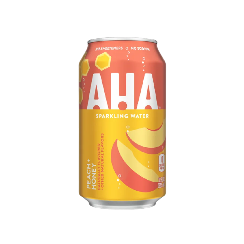 AHA Sparkling Water - Peach + Honey (12x355ml) - Pantree