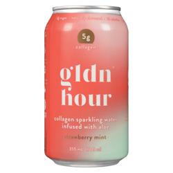 Gldn Hour - Strawberry Mint Collagen Sparkling Water (12x355ml) - Pantree