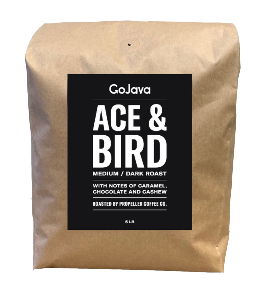 GoJava - Whole Bean - Ace & Bird -Medium / Dark Roast - (5 pound) - Pantree