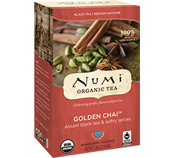 Numi Organic Tea - Golden Chai (18 bags) - Pantree